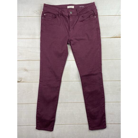 Warp + Weft Women's JFK Skinny Jeans Size 29 x 29 Burgundy Mid Rise Colorful - Picture 1 of 11